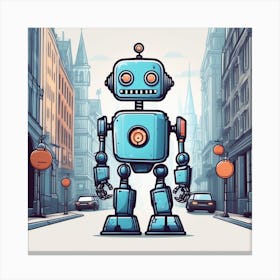 Robot On The Street 42 Canvas Print