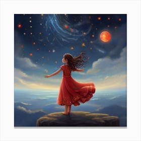 Little Girl In The Sky Canvas Print