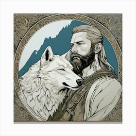 Wolf And The Man Canvas Print