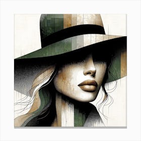 "Mystery in Monochrome" is a captivating artwork that embodies sophistication and enigma. The piece features a woman's portrait, her face partially veiled by a stylish hat, rendered in a stunning monochrome palette with a modern digital glitch effect. This artwork is a celebration of female mystique and fashion, ideal for those who appreciate bold statements and contemporary art. The fusion of classic elegance with avant-garde style makes it a compelling addition to any modern interior, perfect for creating an ambiance of intrigue and allure. Whether for a chic living space or a high-fashion environment, "Mystery in Monochrome" is sure to be a conversation starter and a symbol of timeless grace. Canvas Print