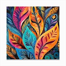 Colorful Feathers 6 Canvas Print