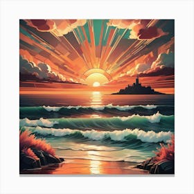 Sunset Painting 1 Canvas Print