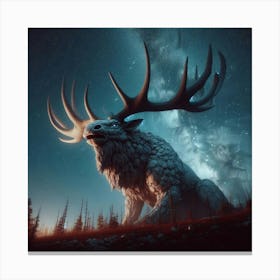 Stone Elk (A Mythical Beast) The Mythical World Collection Style A Canvas Print