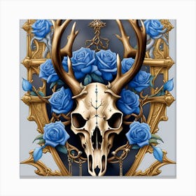 Skull And Roses 7 Canvas Print