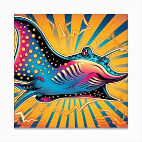 Electric Stingray, Pop Art 4 Canvas Print