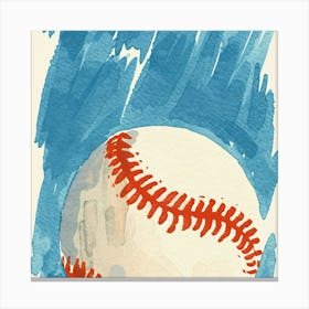 Baseball In The Rain Canvas Print