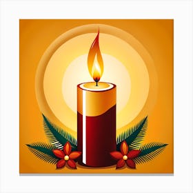 Christmas Candle 6 Vector art Canvas Print