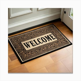 A Photo Of A Door Mat With A Welcome Mat Pattern 5 Canvas Print