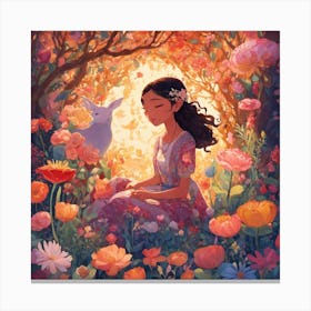 Girl In The Forest 3 Canvas Print