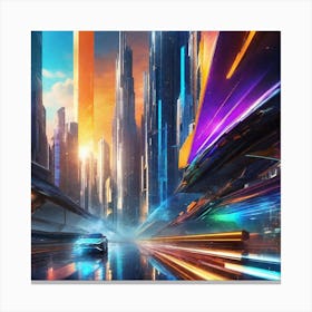 Futuristic City 165 Canvas Print