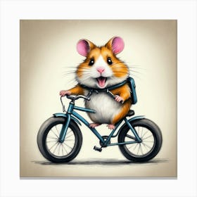 Hamster On A Bike 2 Canvas Print