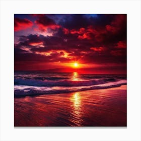 Sunset On The Beach 604 Canvas Print