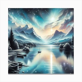 Lake At Night Canvas Print