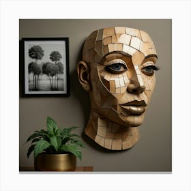 Mosaic Head Canvas Print