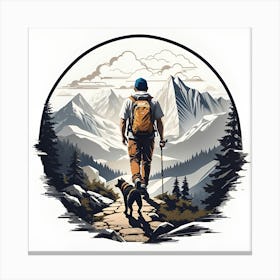 BB Borsa Hiker With Dog Canvas Print