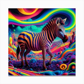 Psychedelic Zebra Canvas Print