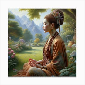 Meditating Woman 12 Canvas Print