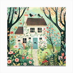 Cottage In The Woods Canvas Print