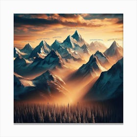 Sunrise Mountain Range Canvas Print