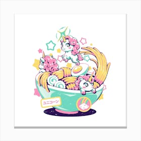 Unicorn Bowl - Cute Geek Food Ramen Japanese Magic Unicorns Gift 1 Canvas Print