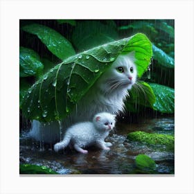 Cat In The Rain 8 Canvas Print