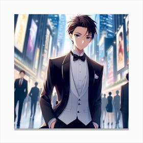 Asian anime guy in a tuxedo Canvas Print