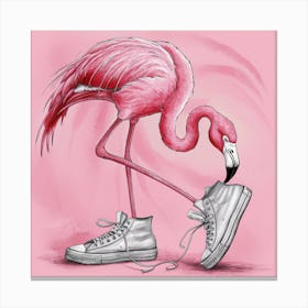 Sneaker Flamingo Nursery (1) Canvas Print