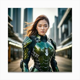 Asian Woman In Armor Canvas Print