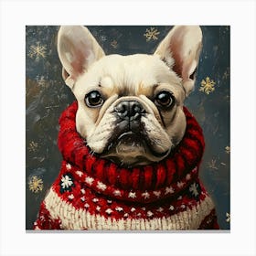 Christmas Frenchie 7 Canvas Print