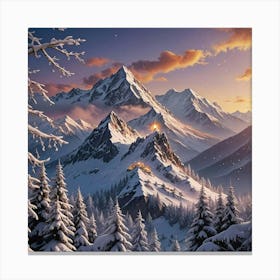 Snowy Mountains Canvas Print