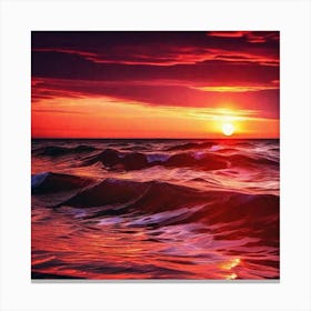 Sunset In The Ocean 10 Canvas Print