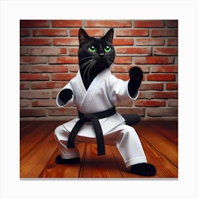 Karate Cat 6 Canvas Print