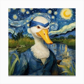 Duck Under The Starry Sky Canvas Print