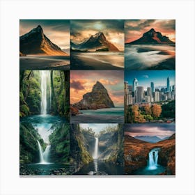 Waterfalls In Iceland Canvas Print
