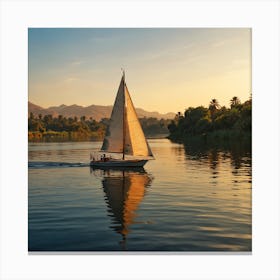 Sailboat On The Nile Canvas Print