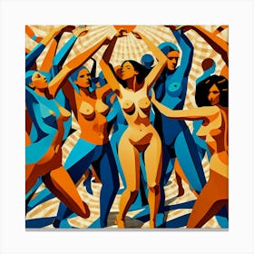 'Nude Dancers' Naturist Woman Only Club Night Canvas Print