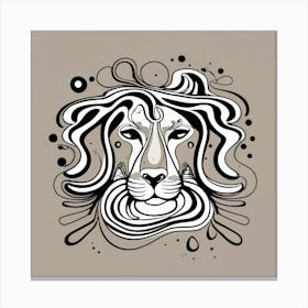 Lion Head, with melting hair Canvas Print