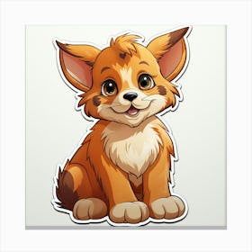 Cute Fox Sticker 3 Canvas Print