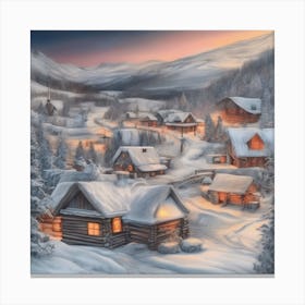 Winter Village Canvas Print