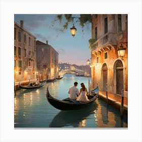 Venice At Dusk paintings art print Canvas Print