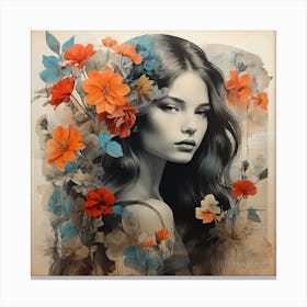 'The Girl With Flowers' Canvas Print