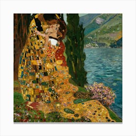 On Lake Attersee, Gustav Klimt 25 Canvas Print