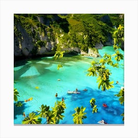 Blue Lagoon In Greece Canvas Print