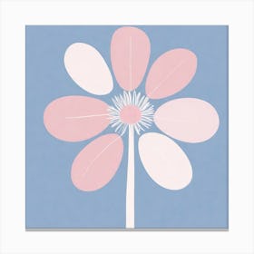 A White And Pink Flower In Minimalist Style Square Composition 721 Canvas Print