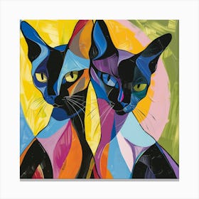 Kisha2849 Burmese Cats Colorful Picasso Style No Negative Space E4960a6c A702 4d87 Bed3 A800543e2c33 Canvas Print