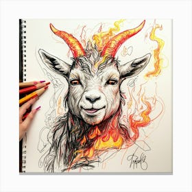 Goat On Fire 69 Canvas Print