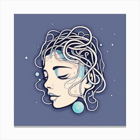 Girl With Curls Canvas Print