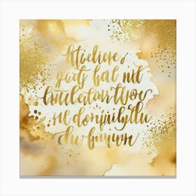 Gold Calligraphy Canvas Print