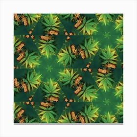 Marijuana Leaves Seamless Pattern Canvas Print
