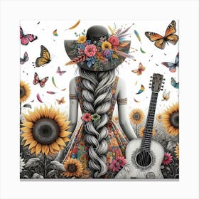 Boho style, Girl 1 Canvas Print